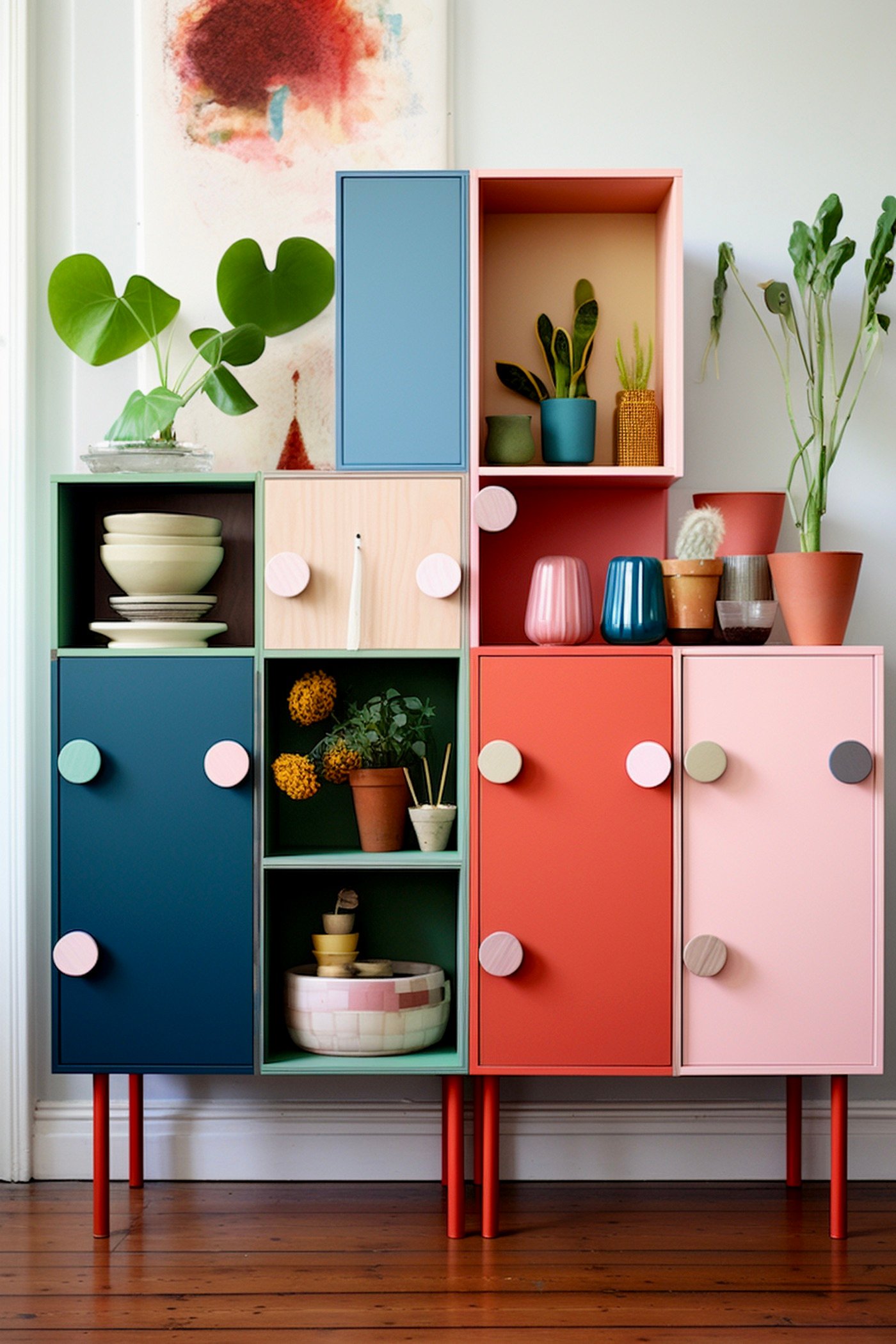 ikea eket hack meuble cuisine multicolore