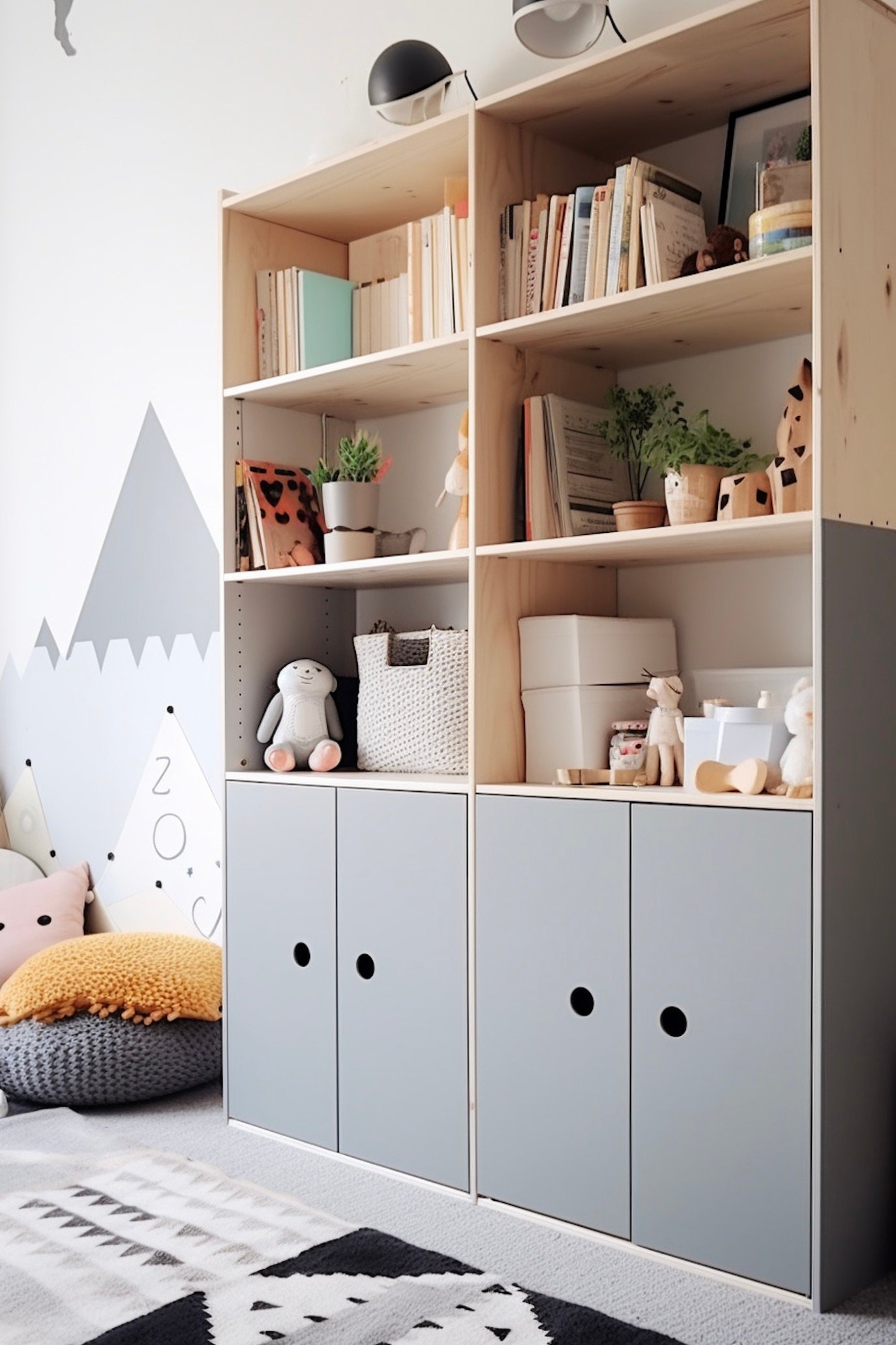 meuble rangement chambre enfant diy en pin