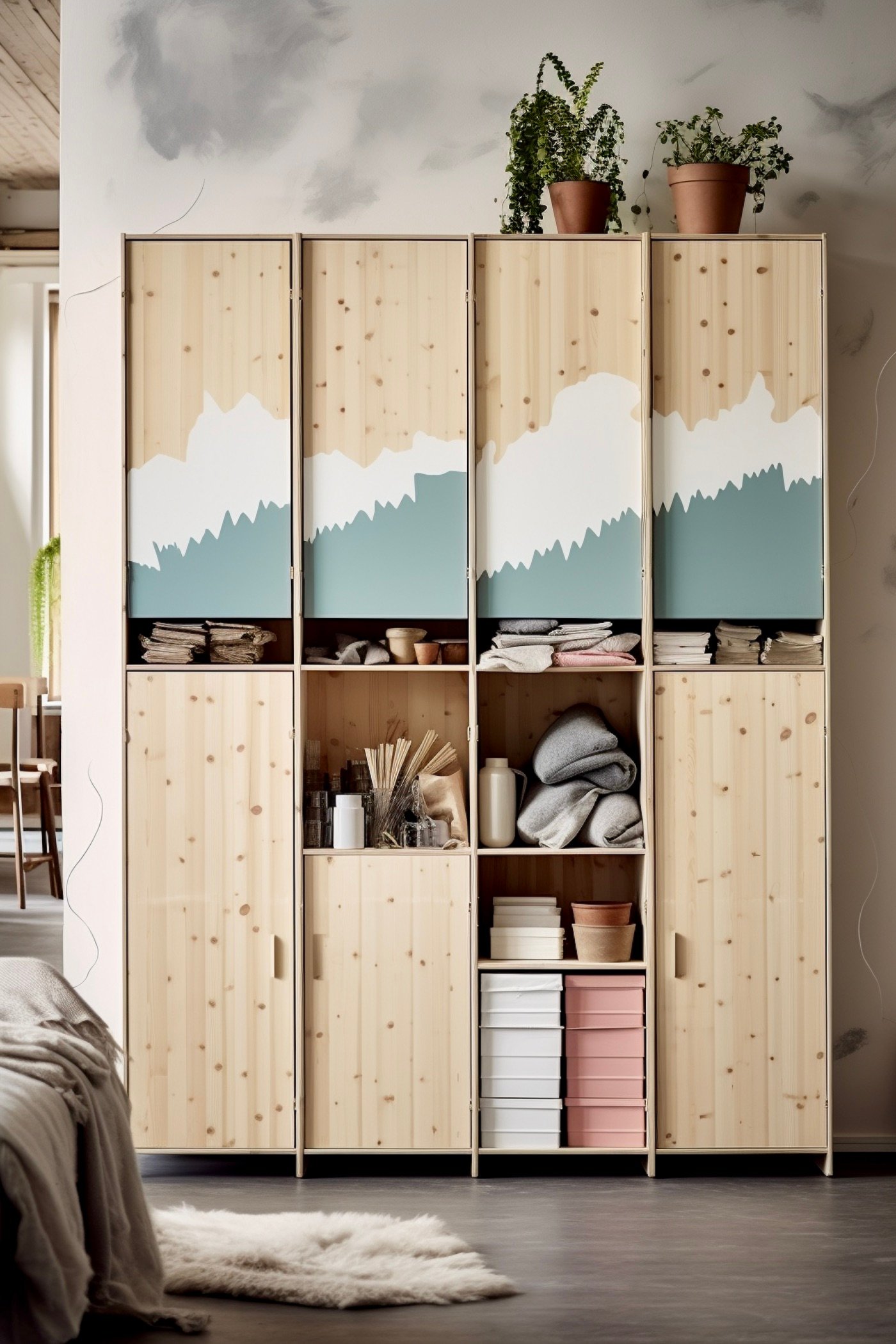peintre meuble ivar ikea hack rangement entrée