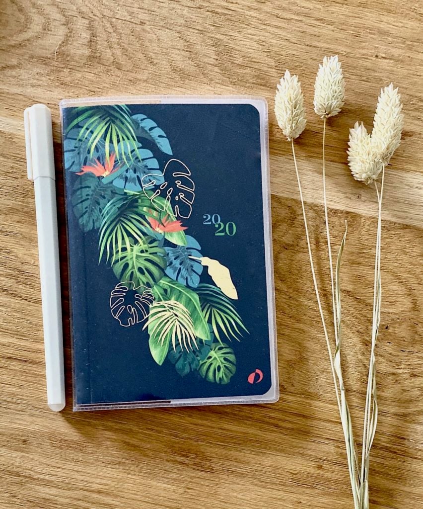 mini agenda poche urban jungle monstera graphique organisation blé séché