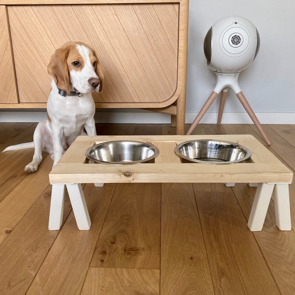 comment fabriquer porte-écuelle chiot pied métal accessoire style scandinave