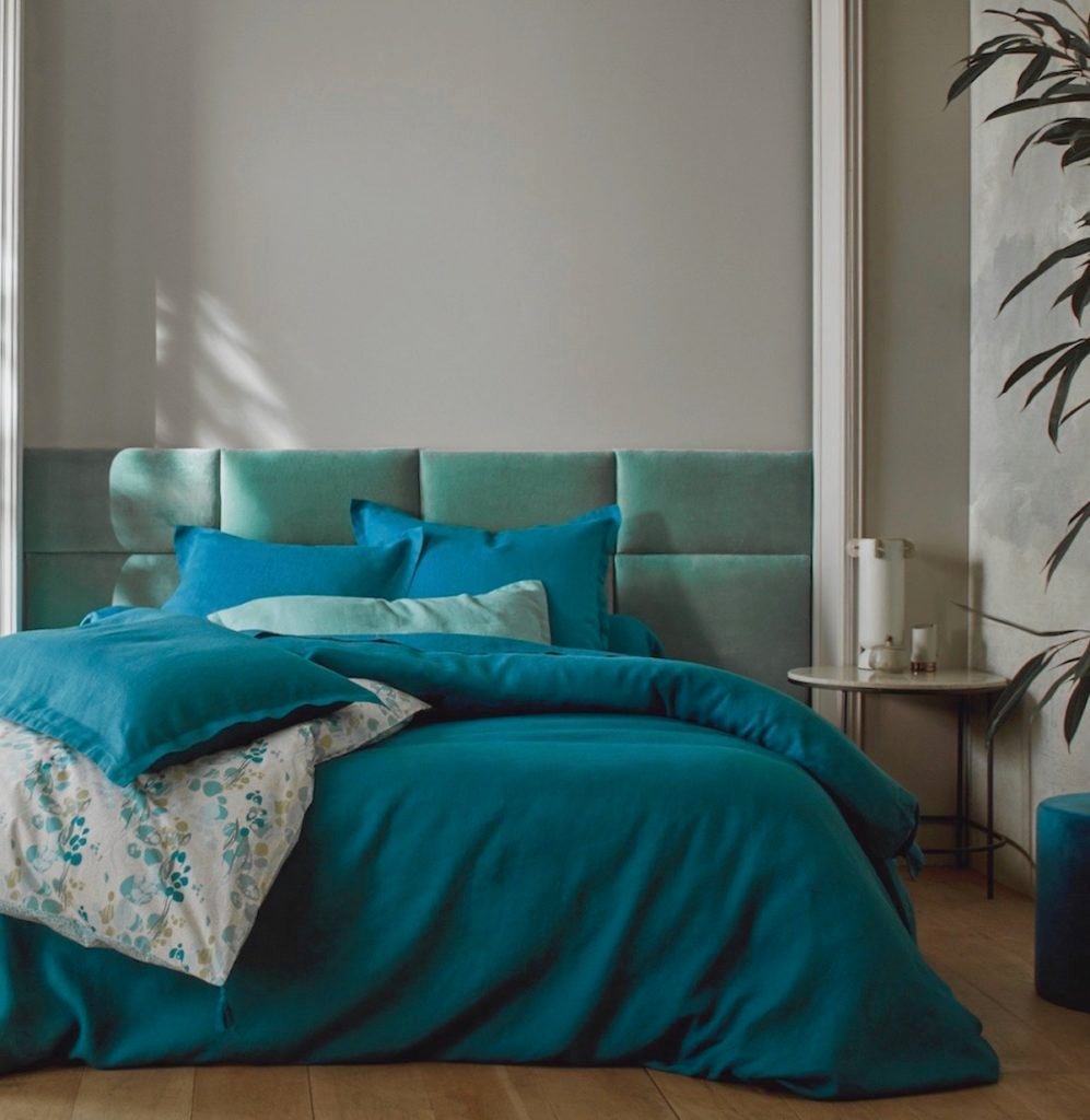 chambre camaieu bleu nuanc céladon lin lin made in france avis - blog deco - clem around the corner