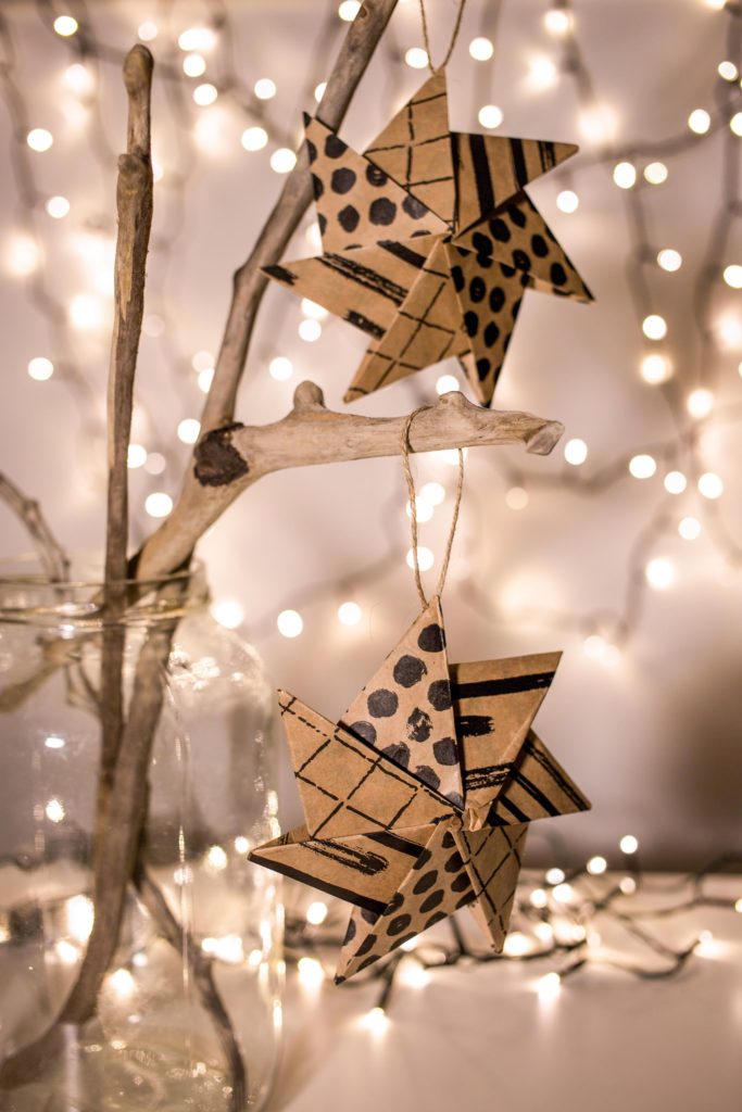 étoile carton origami guirlande lumineuse déco noël