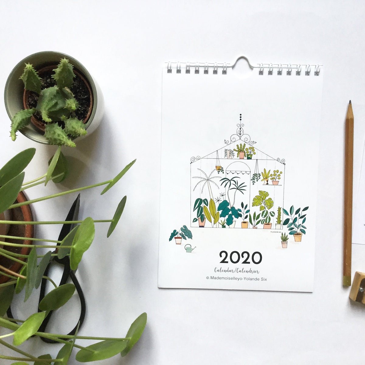 calendrier tendance cactus plantes vertes déco murale