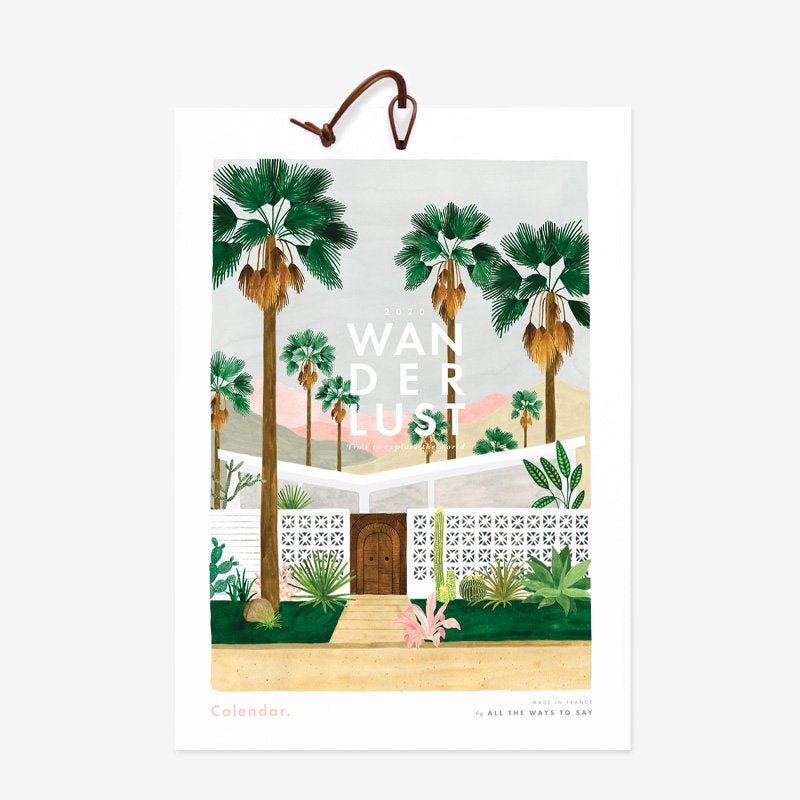 calendrier exotique dessin île paysage voyage wanderlust clemaroundthecorner