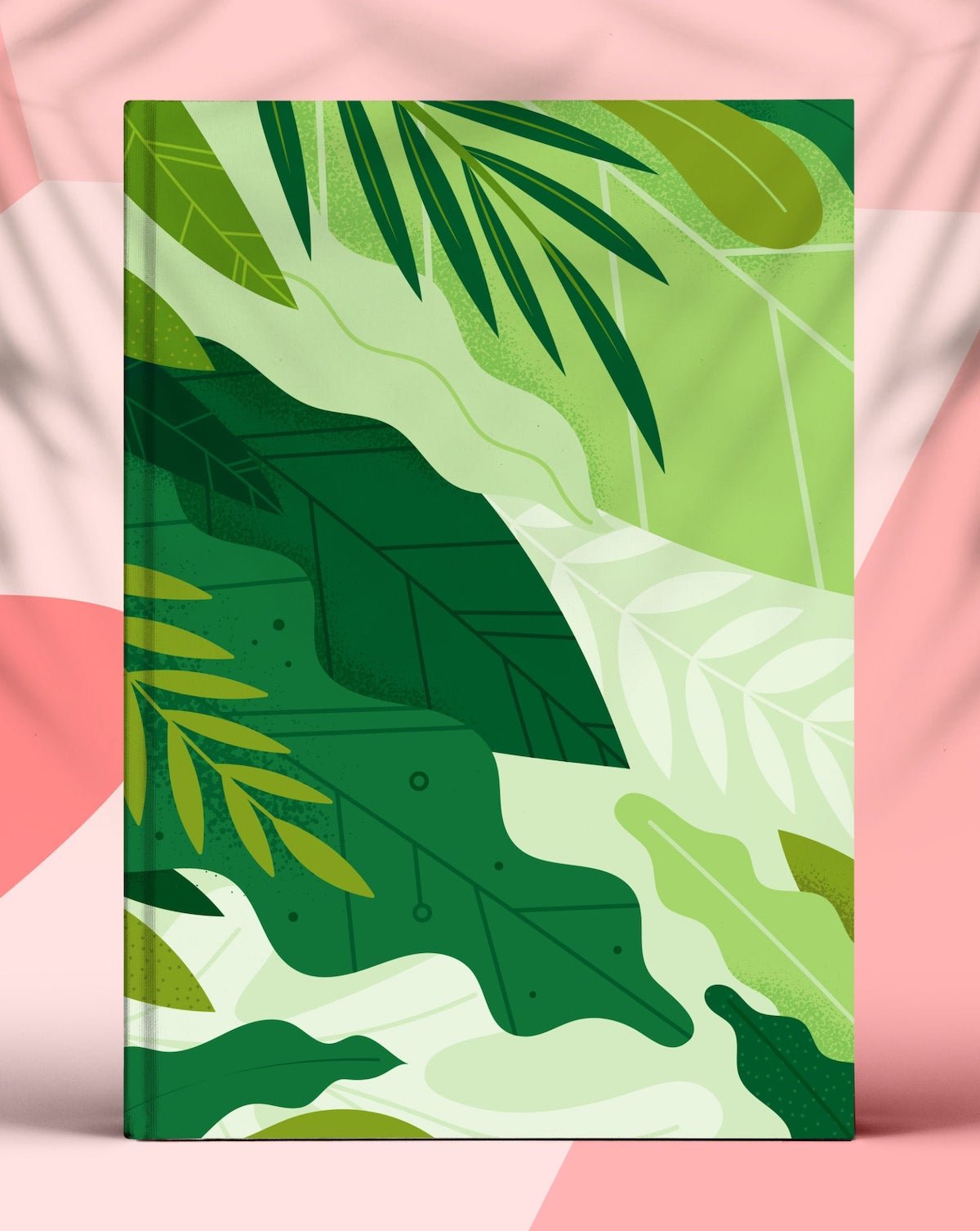 agenda moderne 2020 plante verte tropicale fond rose