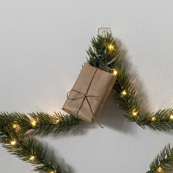 décorer ses murs sans percer noël étoile lumineuse en sapin