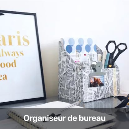 organiseur de bureau diy idée activité manuelle enfant rangement papier collage boite
