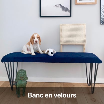 banc velours pied épingle dossier cannage à faire soi-même