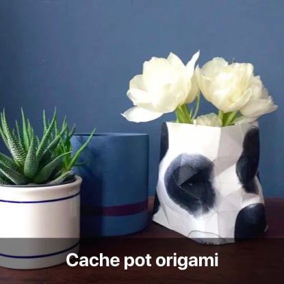 cache pot origami tutoriel - blog diy création déco - clem around the corner