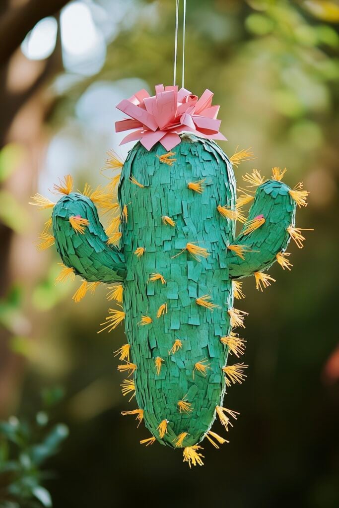 diy piñata facile à faire forme cactus déco