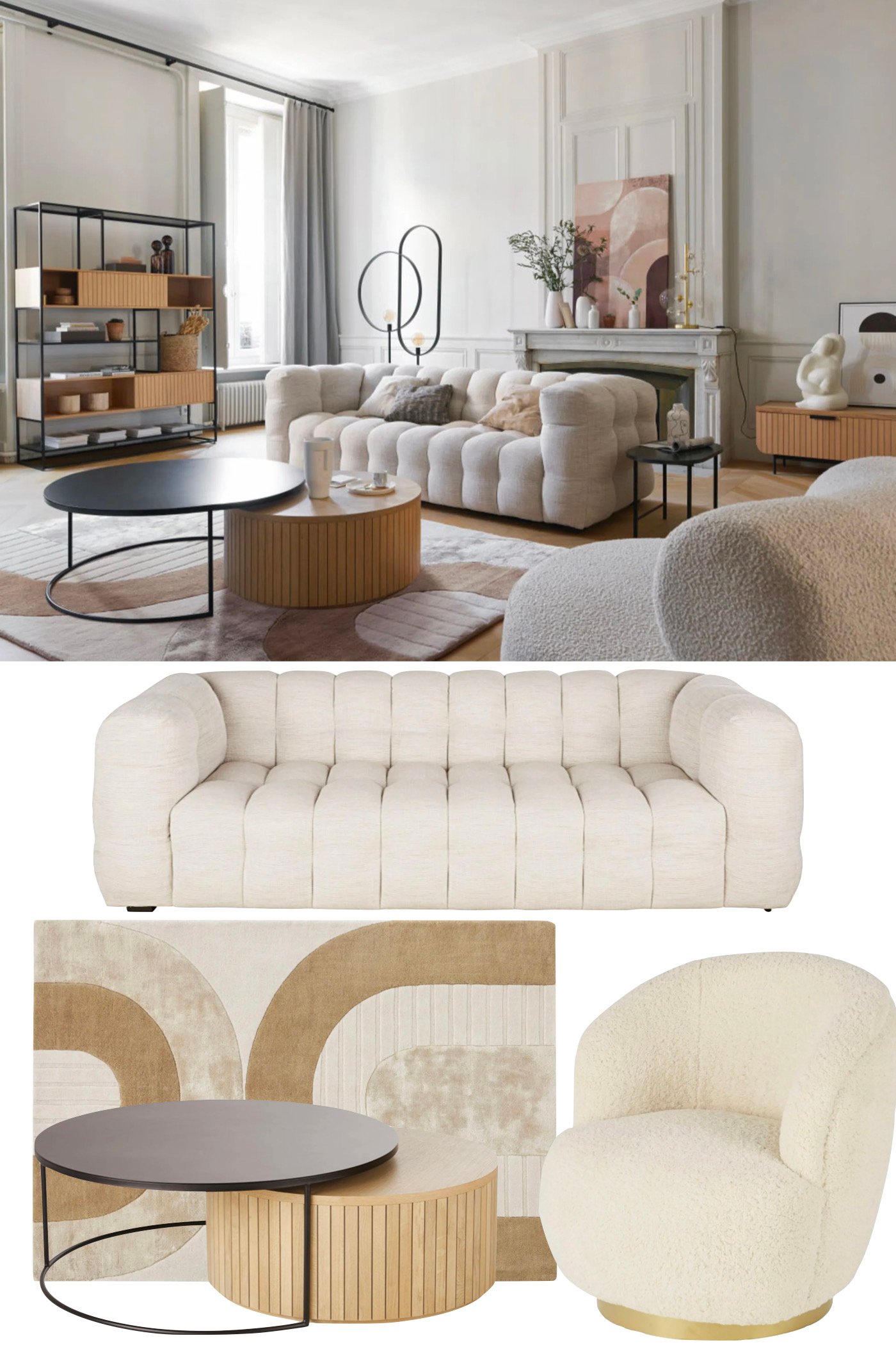 réussir déco salon 70s beige