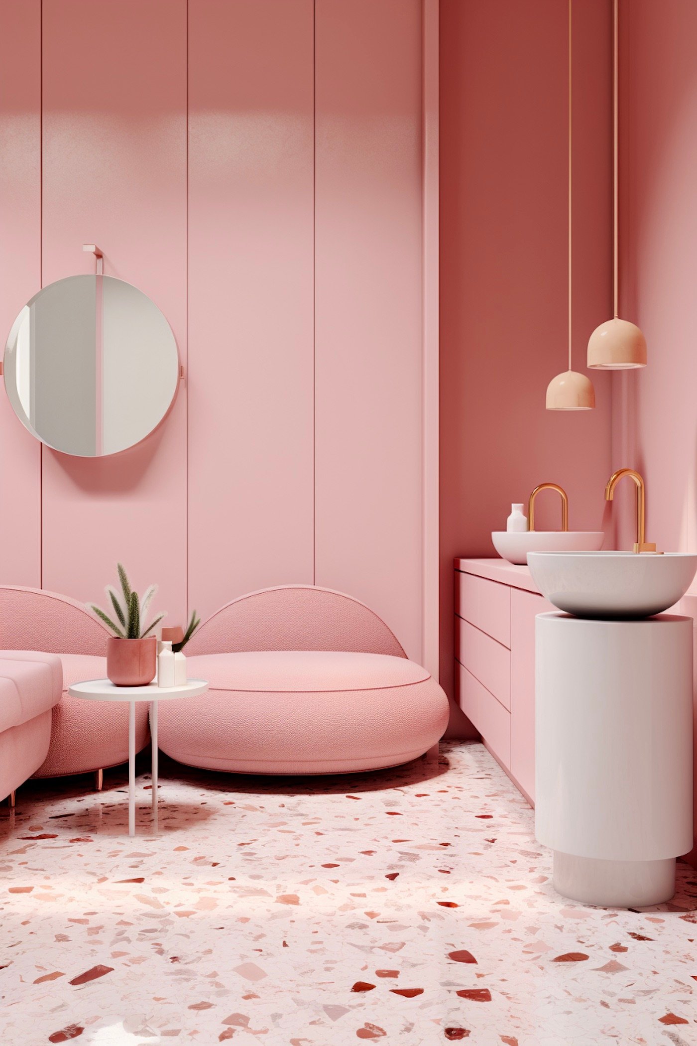 salle de bain douche comme salon de beauté