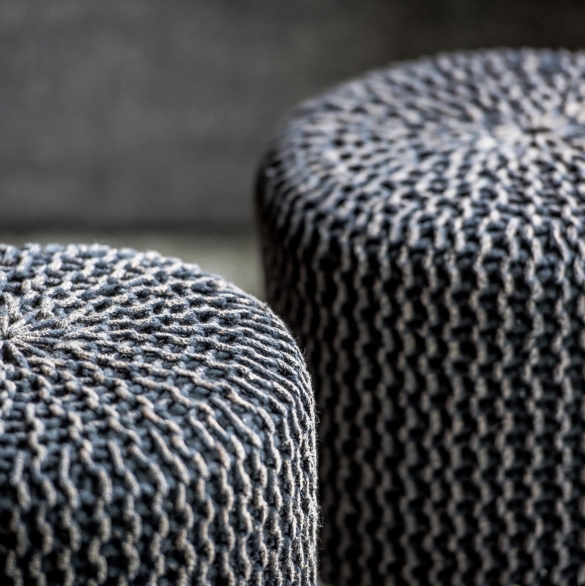 tabouret gris coton pouf poire tendance salon scandinave