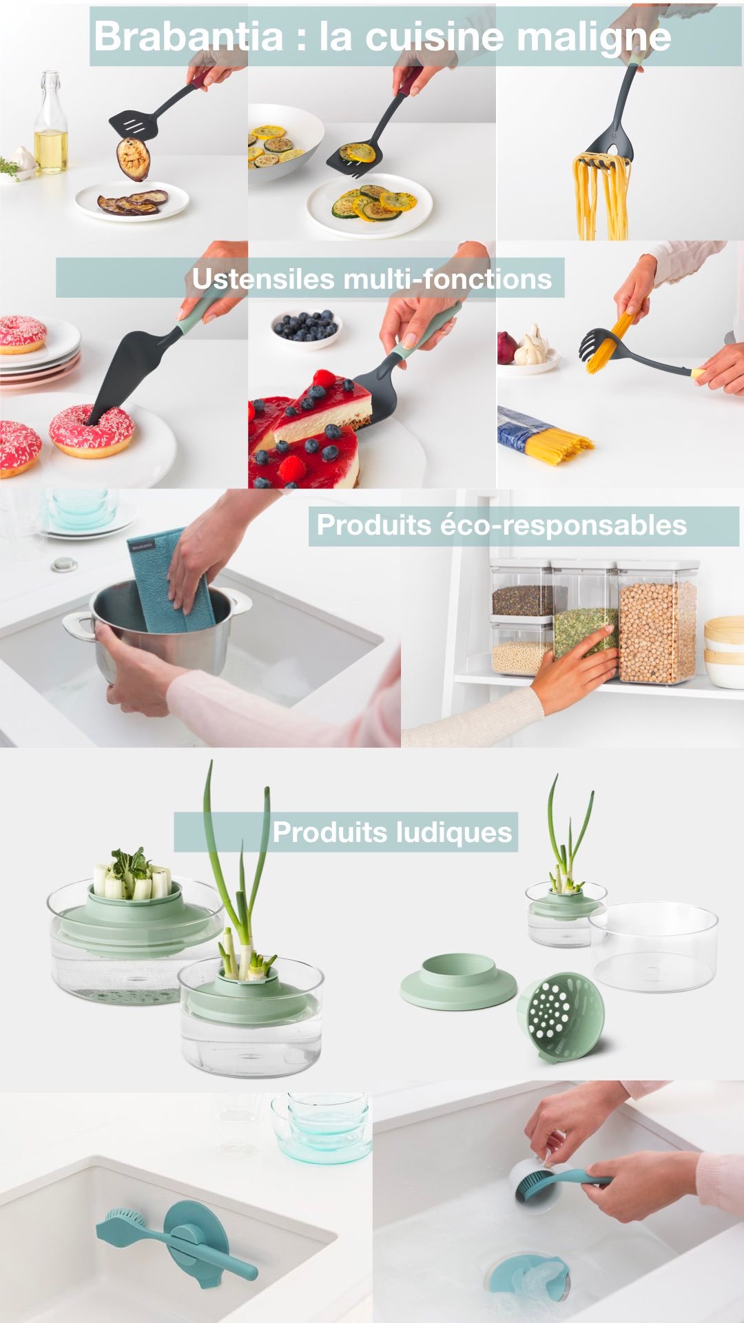 brabantia ustensile cuisine éco-responsable gain de place design ludique - blog déco