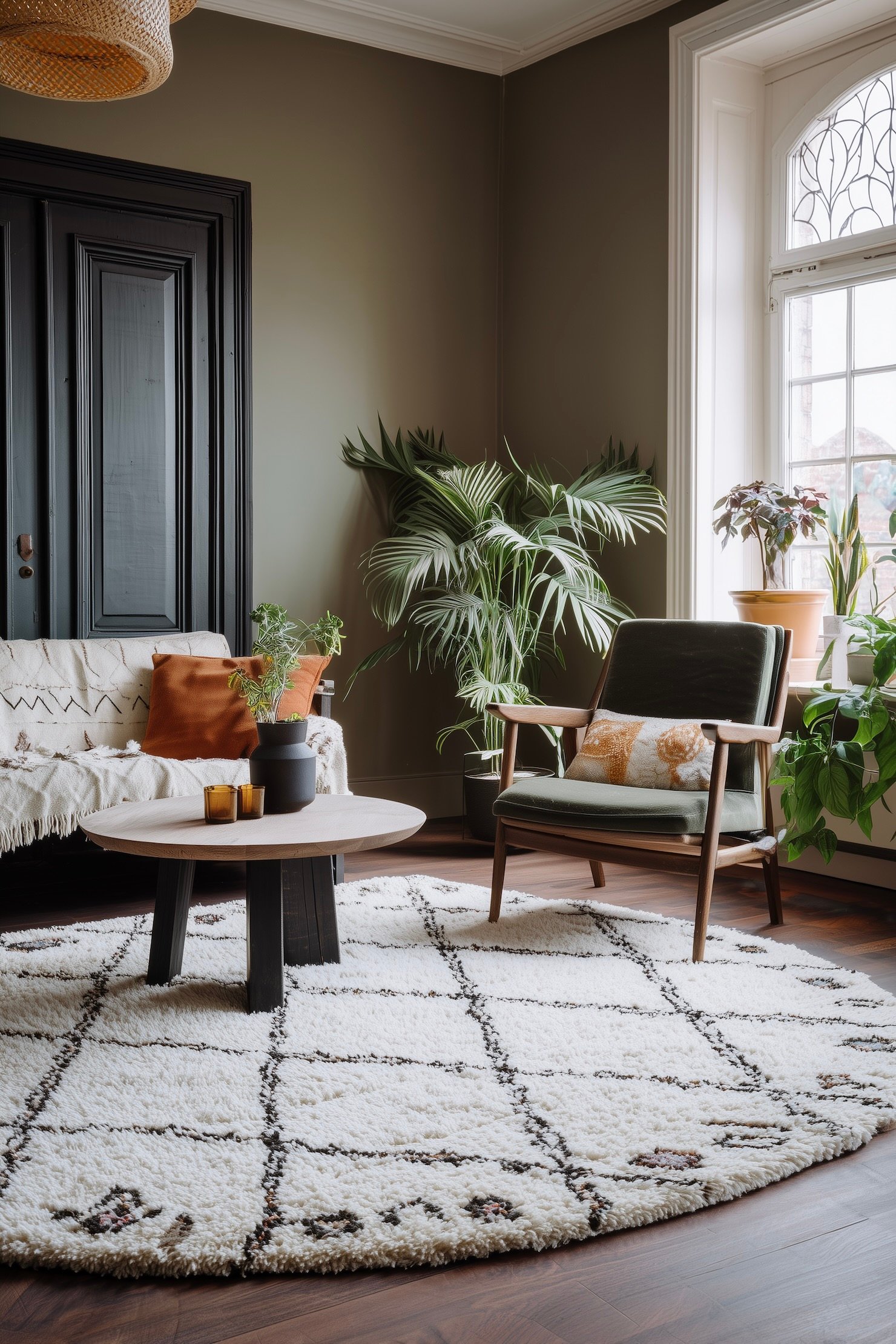 tapis berbère rond superposés doux confortable pour salon chambre - blog déco