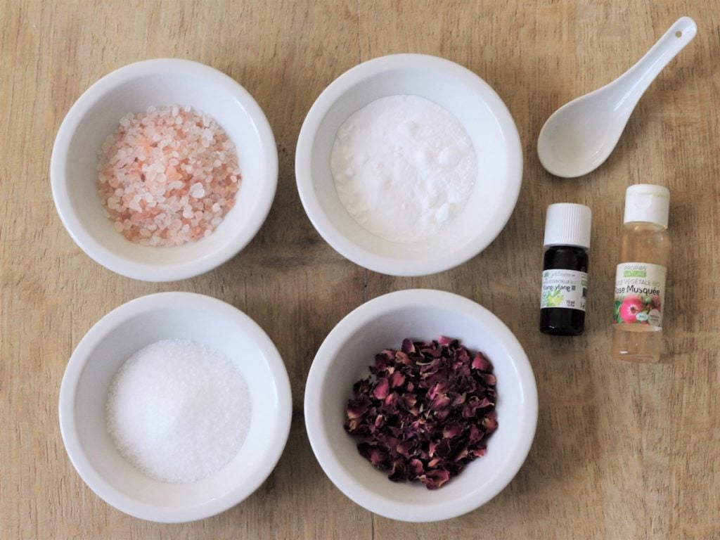 recette sels de bain diy bio rose huile essentielle ingrédient
