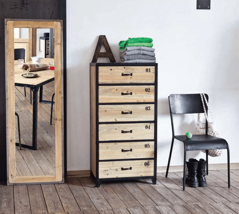 semainier meuble commode bois métal tiroir - blog déco - clem around the corner