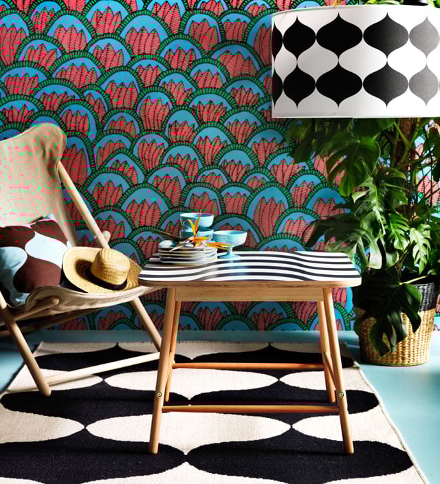 Tillfalle ikea collection tissu africain motif ethnique bleu rouge géométrique - blog déco - clem around the corner