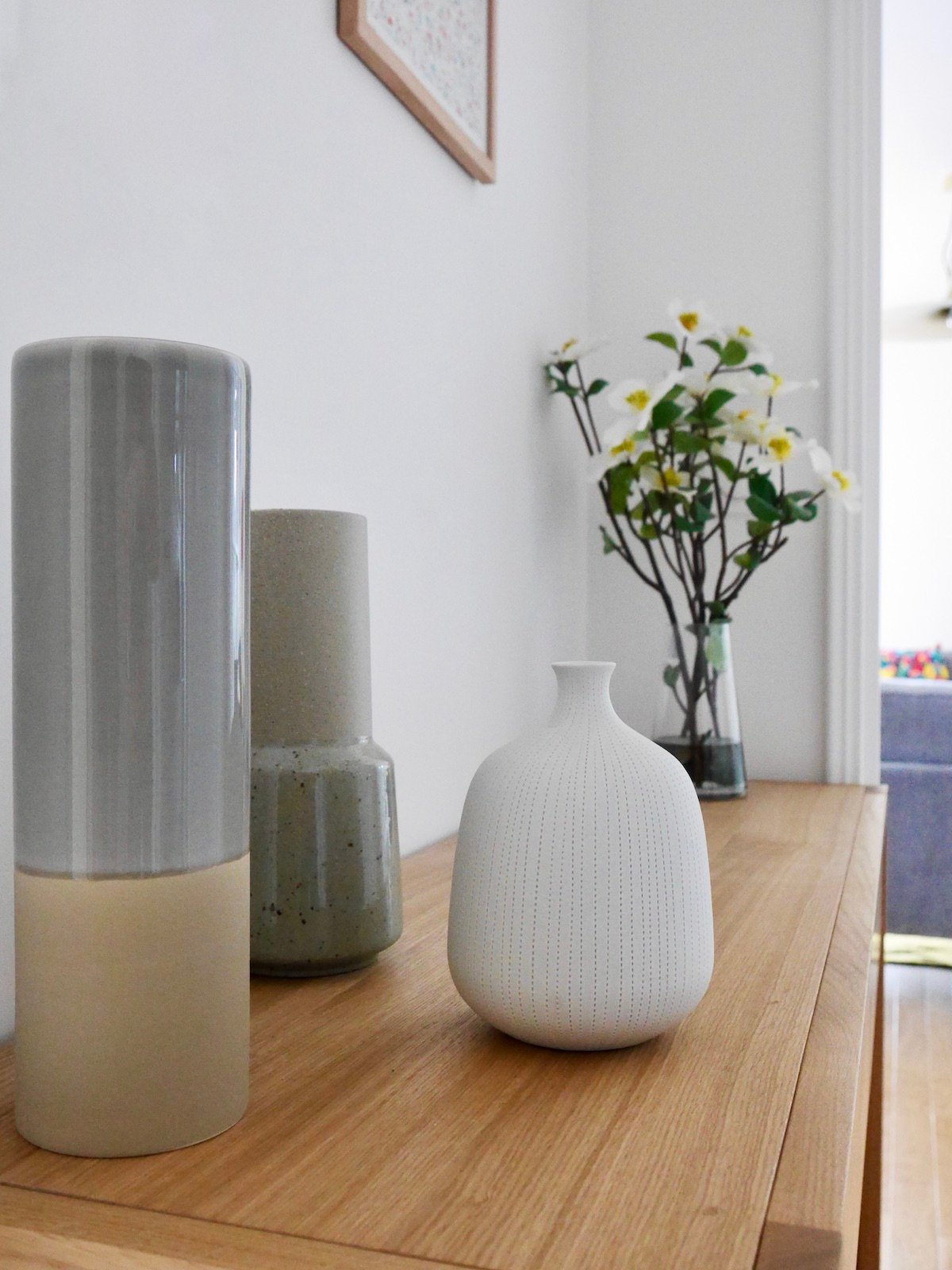 agencer petite entrée vase artisanat terre cuite blanche porcelaine