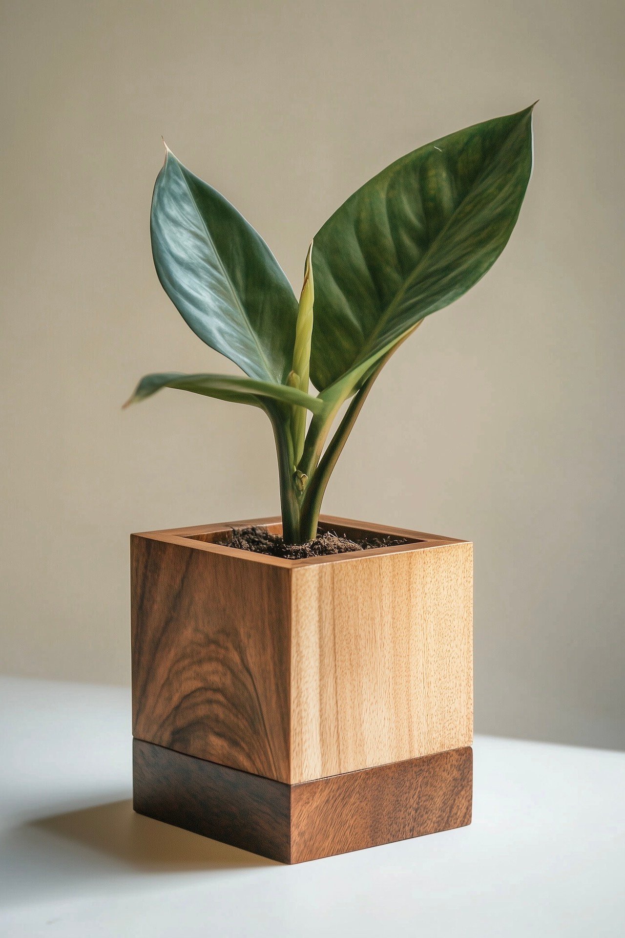 chutes bois pot fleur tendance chic noyer