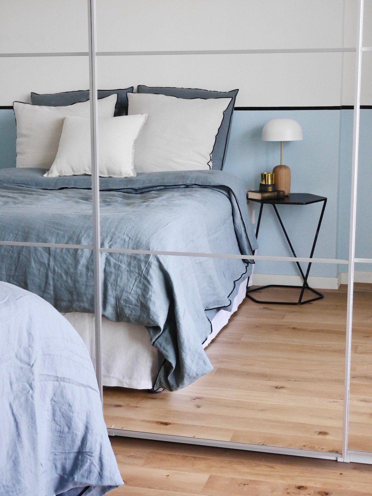 comment assortir décoration peinture mur bicolore test drap lin dépareillé