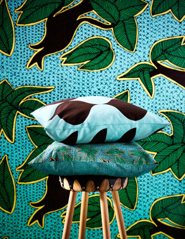 déco wax tissu papier peint vert turquoise bleu jaune - blog décoration intérieure - clem around the corner