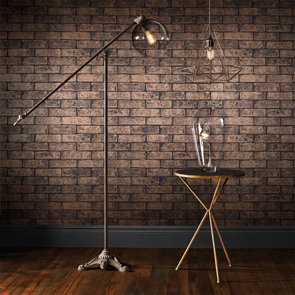 faux mur en brique papier peint loft chambre ado moderne - blog déco - clem around the corner