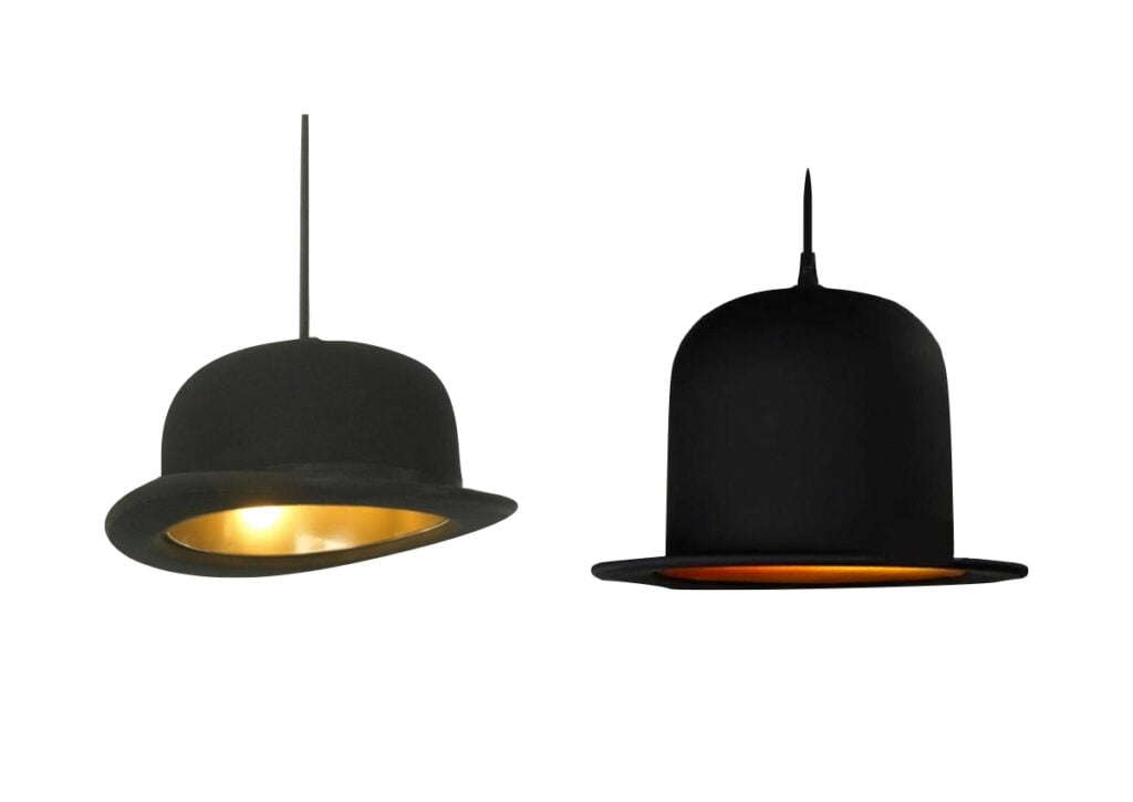 suspension chapeau melon lampe plafonnier original chambre petit garçon élégante