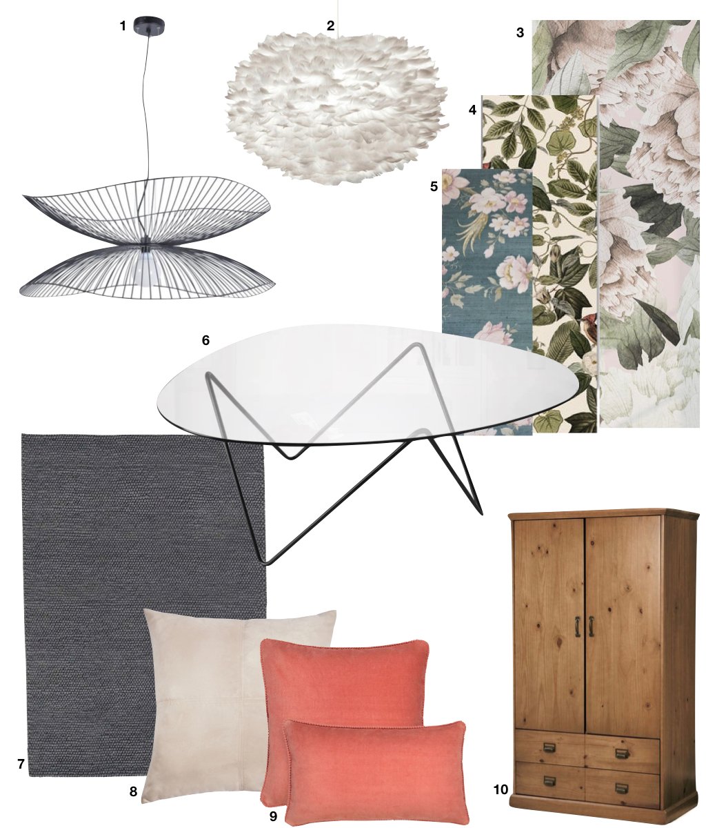 article déco intérieure armoire bois rétro suspension métal noir