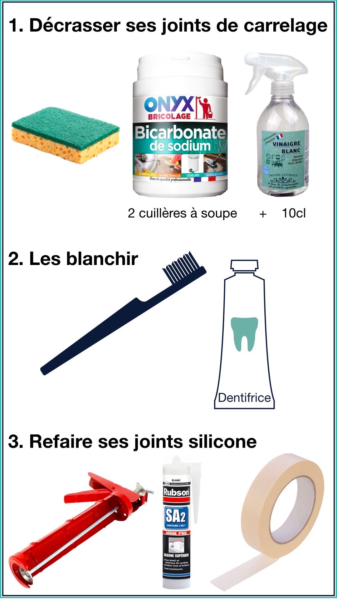 entretien naturel joints carrelage silicone mastic pose facile salle de bain astuce conseil