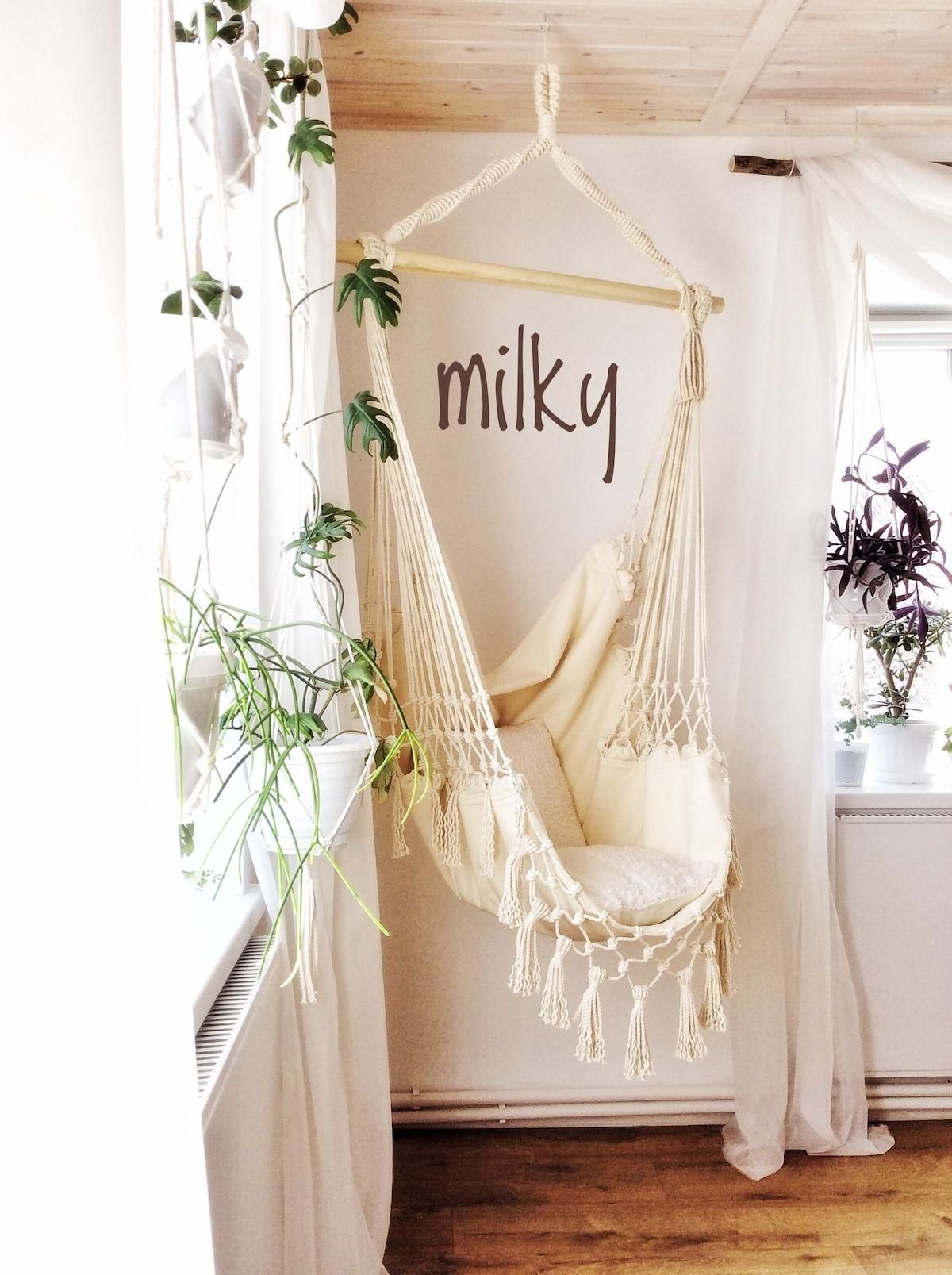 hamac intérieur déco scandinave bohème blanc épuré cosy blog déco clematc