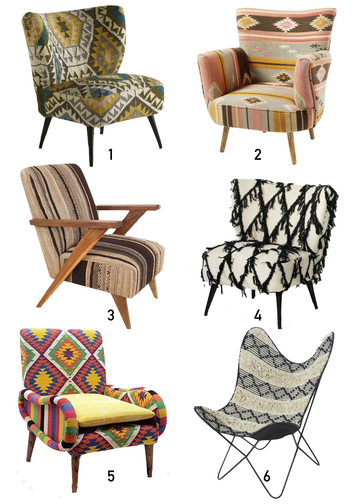 où trouver un fauteuil kilim shopping liste - blog déco - clematc