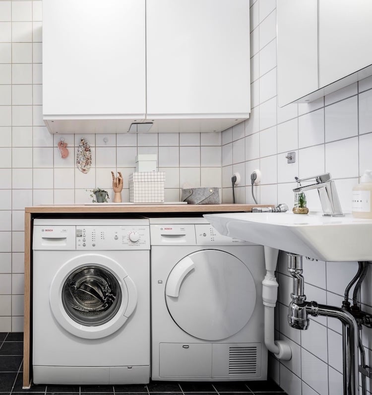 appartement Linné blog déco buanderie salle de bain gain de place