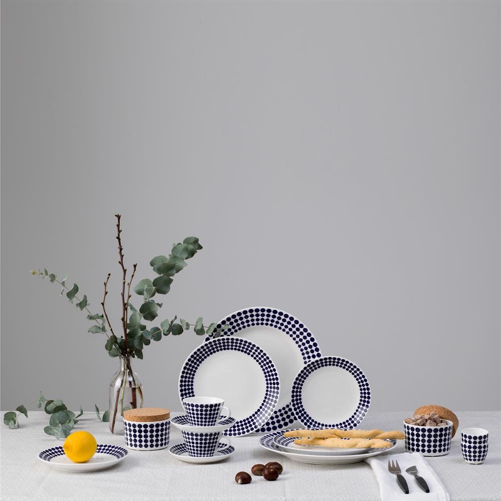 déco intérieure assiette dessert soucoupe marin accessoire motif rond bleu marine blanc blog clematc