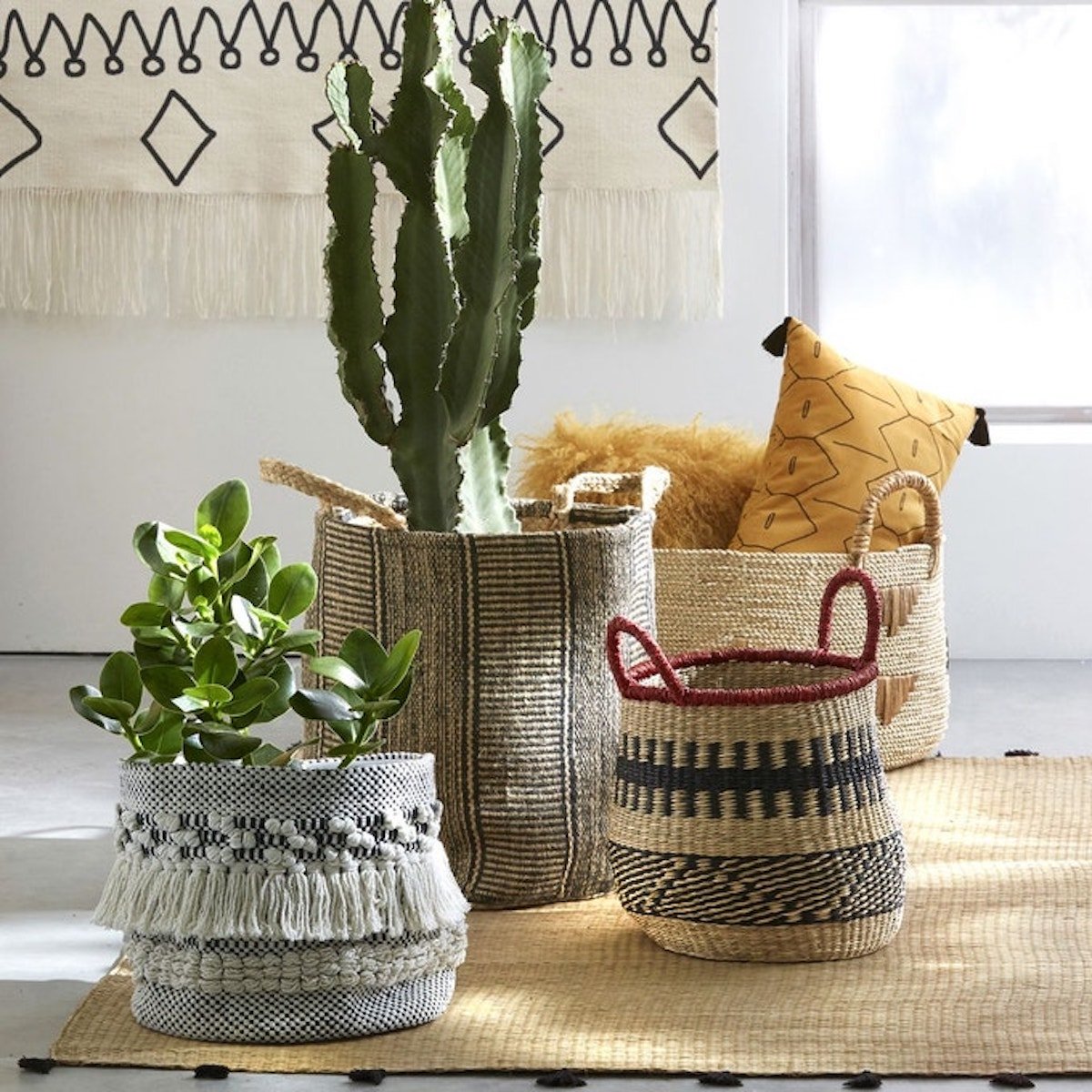panier matériaux naturel rangement pot de fleur - blog déco - clemaroundthecorner
