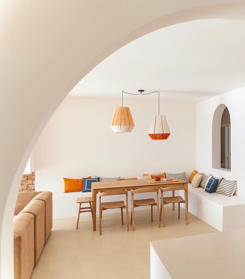 salle à manger décoration artisanale lampe suspension diy laine corde