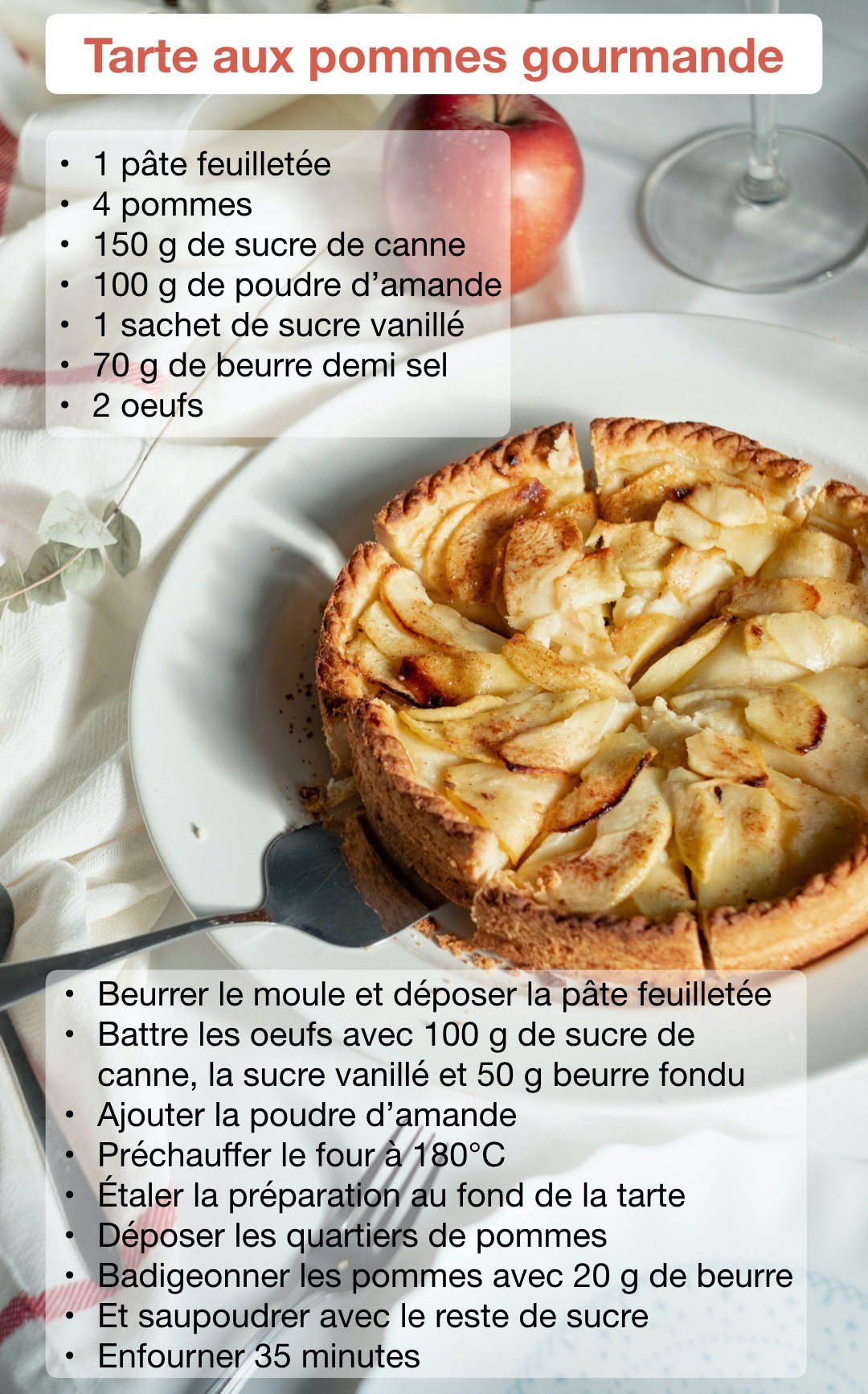 tarte pomme amande recette dessert à faire avec enfant