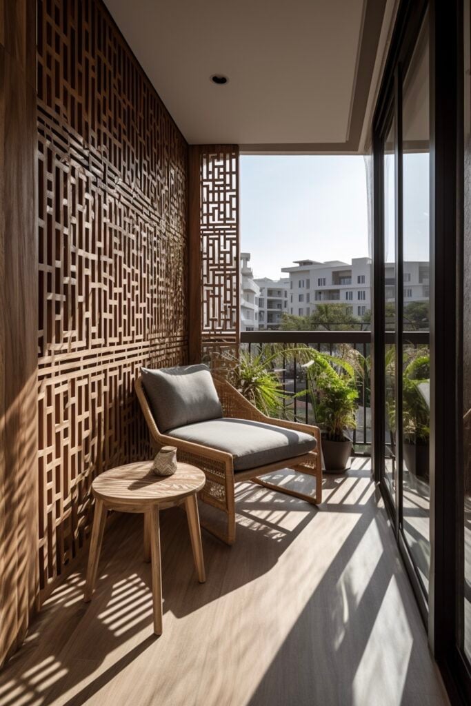 abriter terrasse balcon du vent avec claustra extérieure amovible