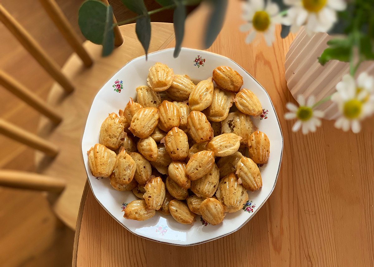 Madeleine sans beurre recette light leger cuisine facile pour gouter anniversaire buffet sucré