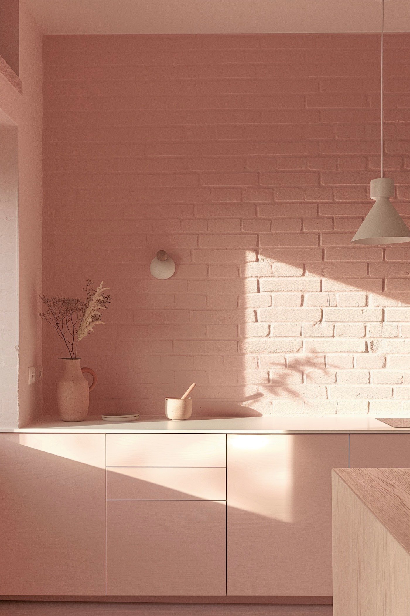 cuisine rose corail pêche - blog déco