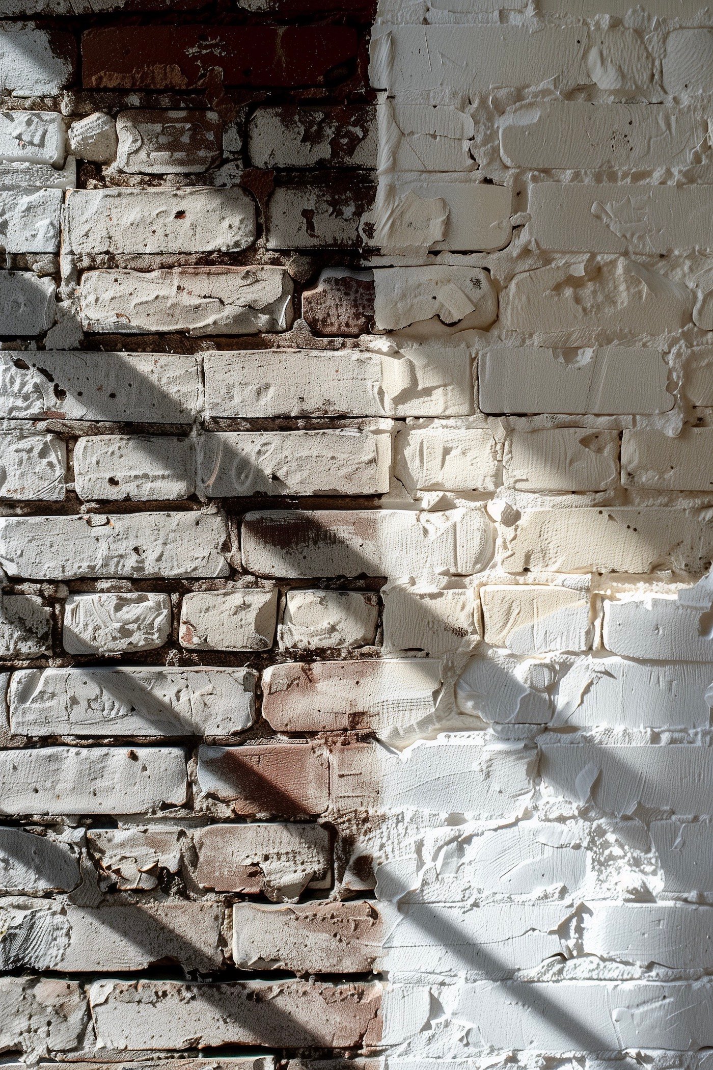 mur en briques effet trash wall bicolore