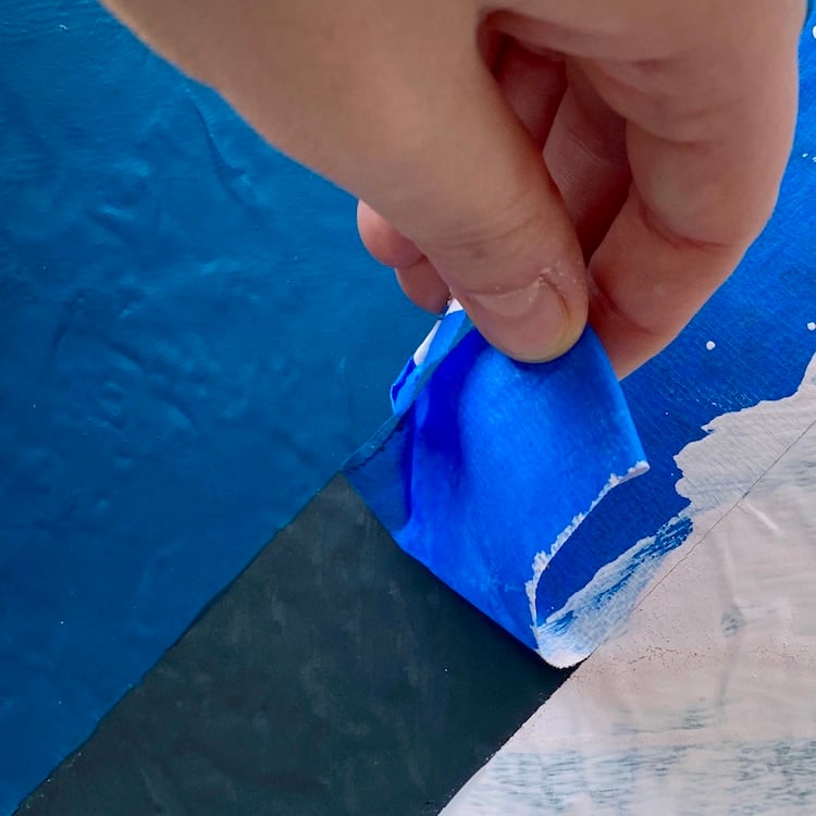 ruban trait sans bavure détail tutoriel motif mur