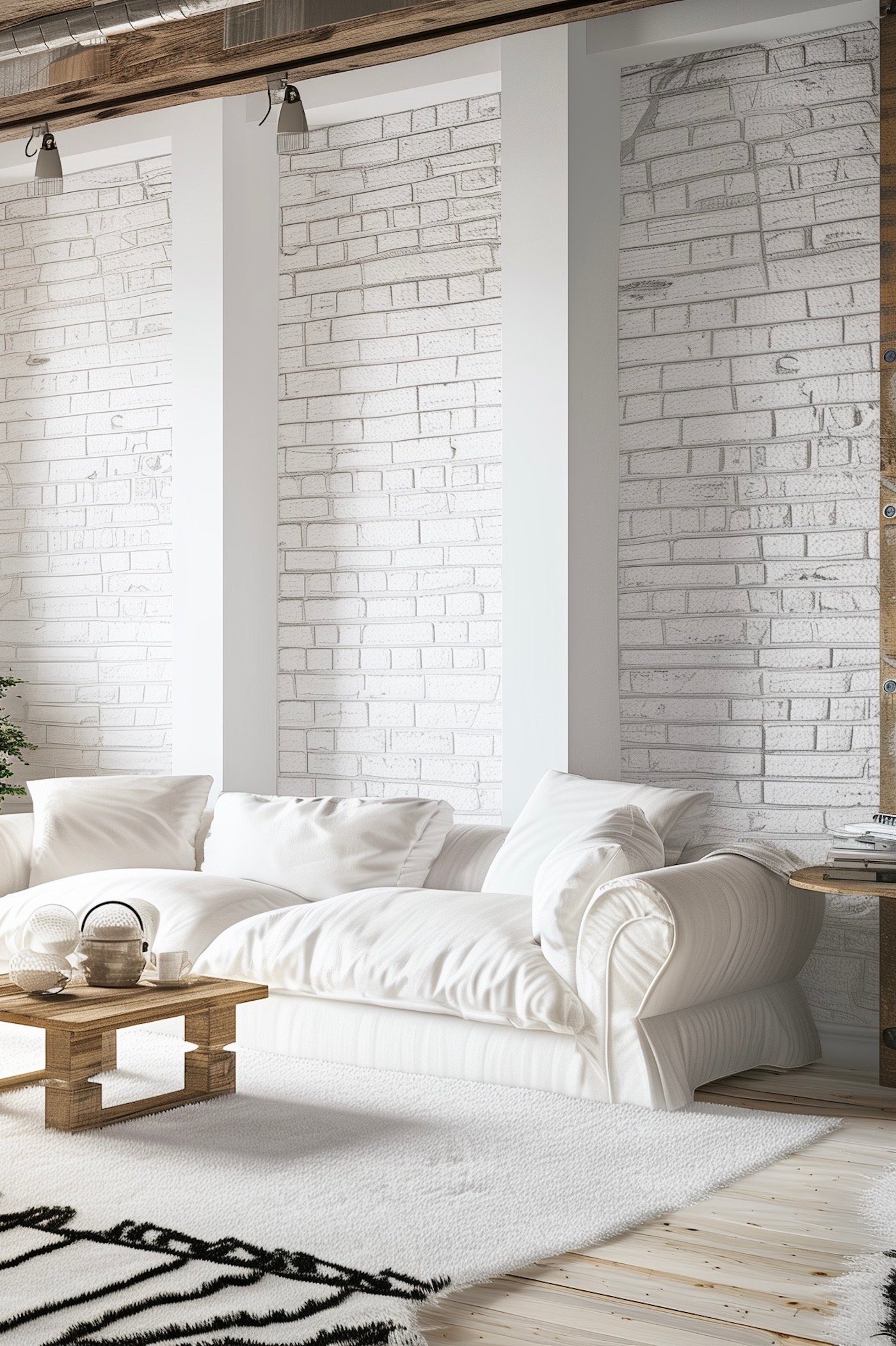 salon blanc architecte mur relief - blog déco