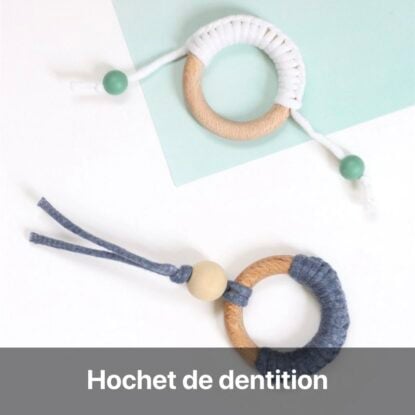 anneau dent bois hochet bébé dentition Montessori à faire soi-même
