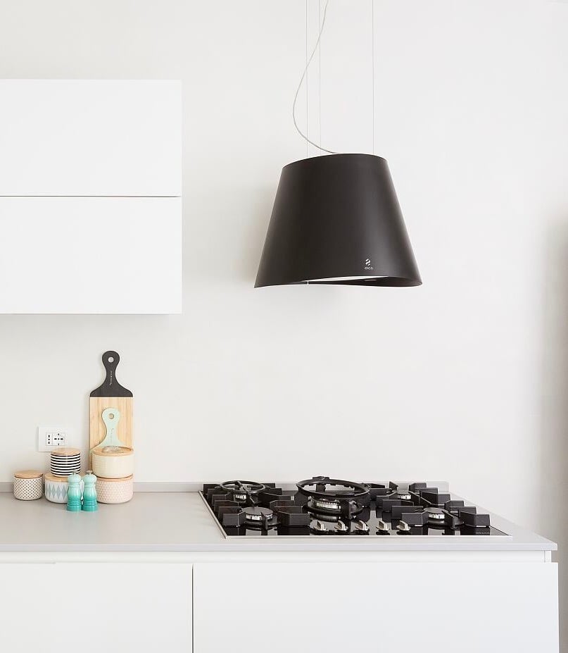 cuisine design hotte aspirante noir suspendu mate - clemaroundthecorner