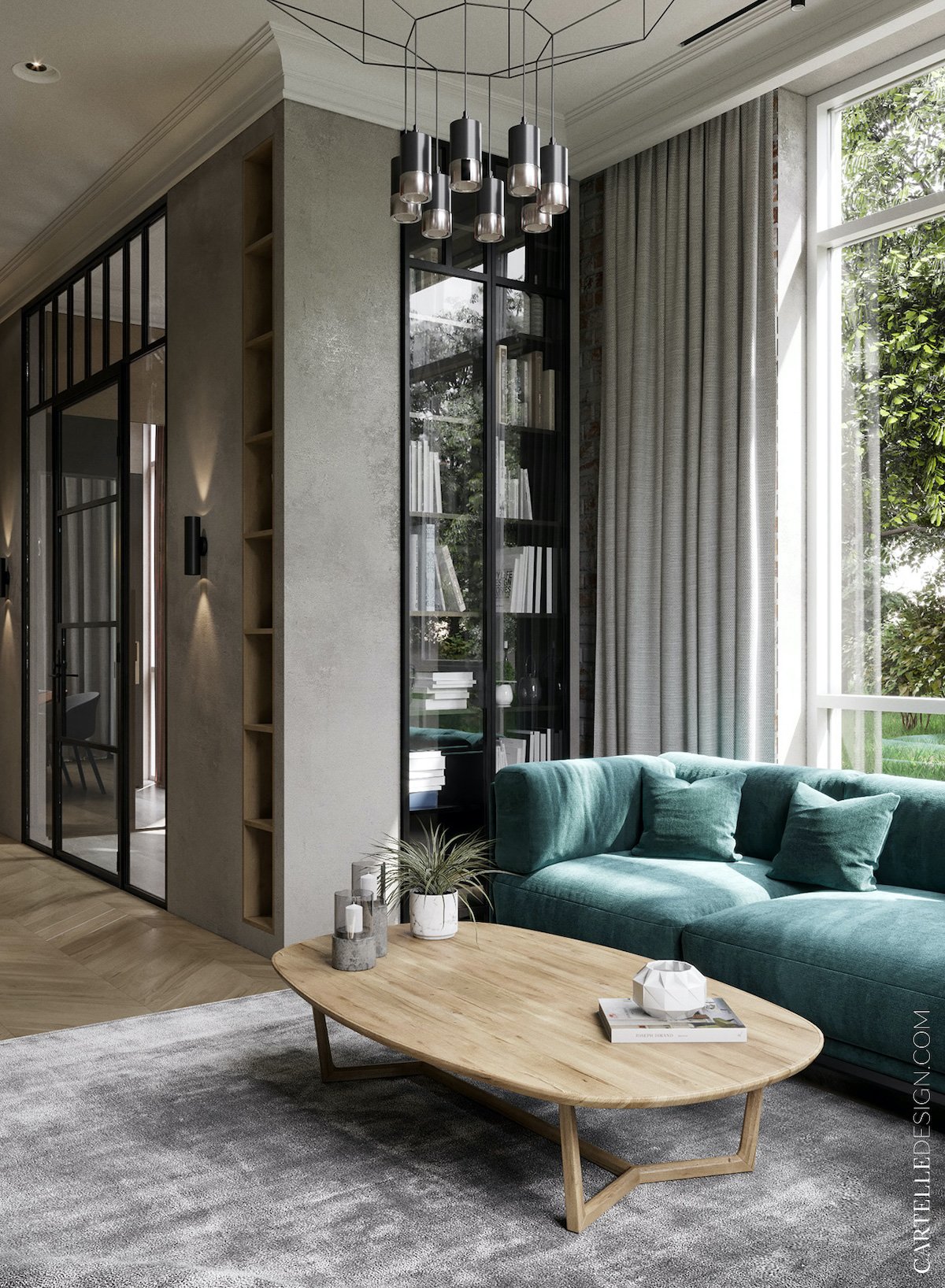 maison à Saint-Pétersbourg bibliothèque salon vitrine - blog déco - clem around the corner