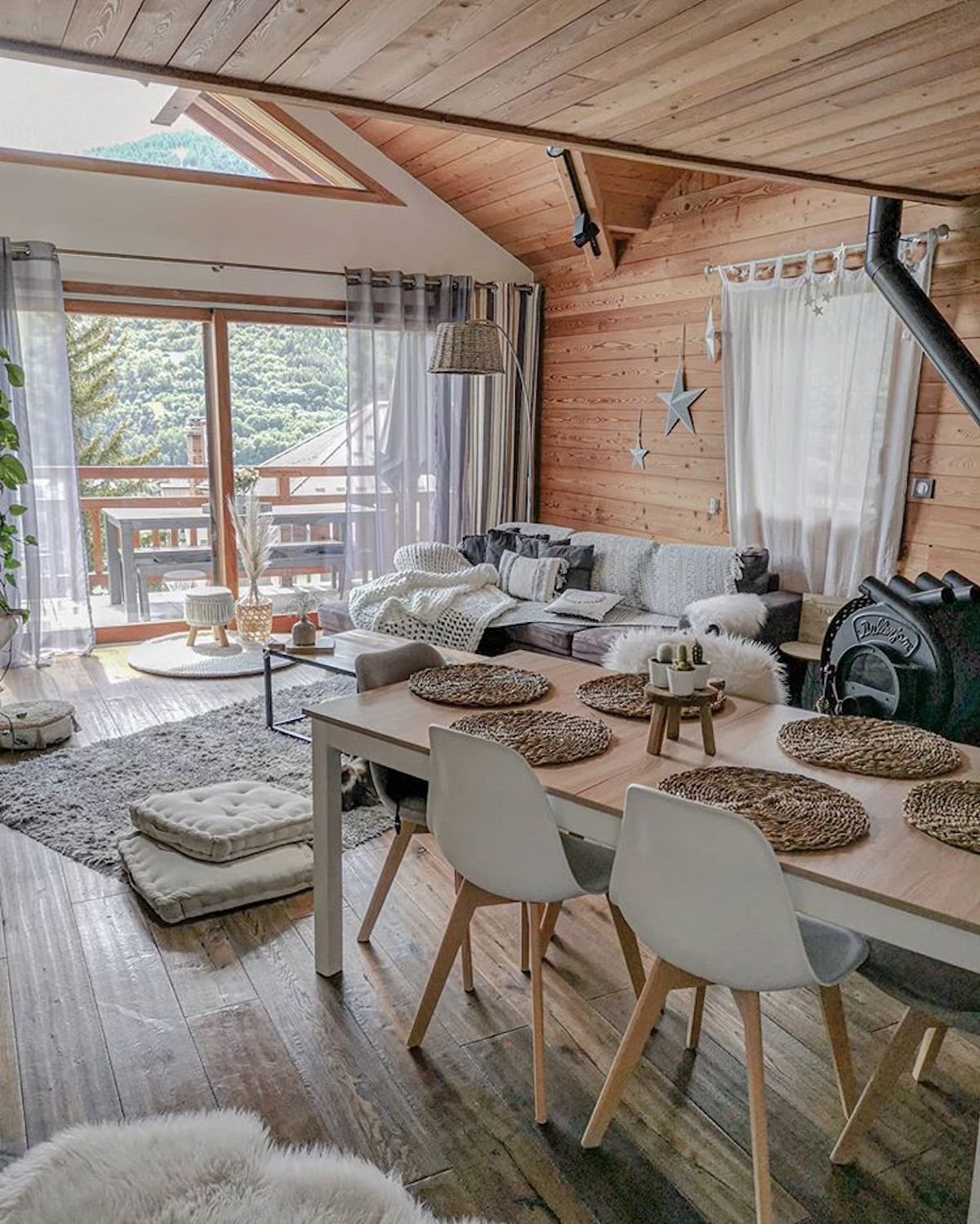 séjour salle à manger montagne scandinave - blog déco - clematc