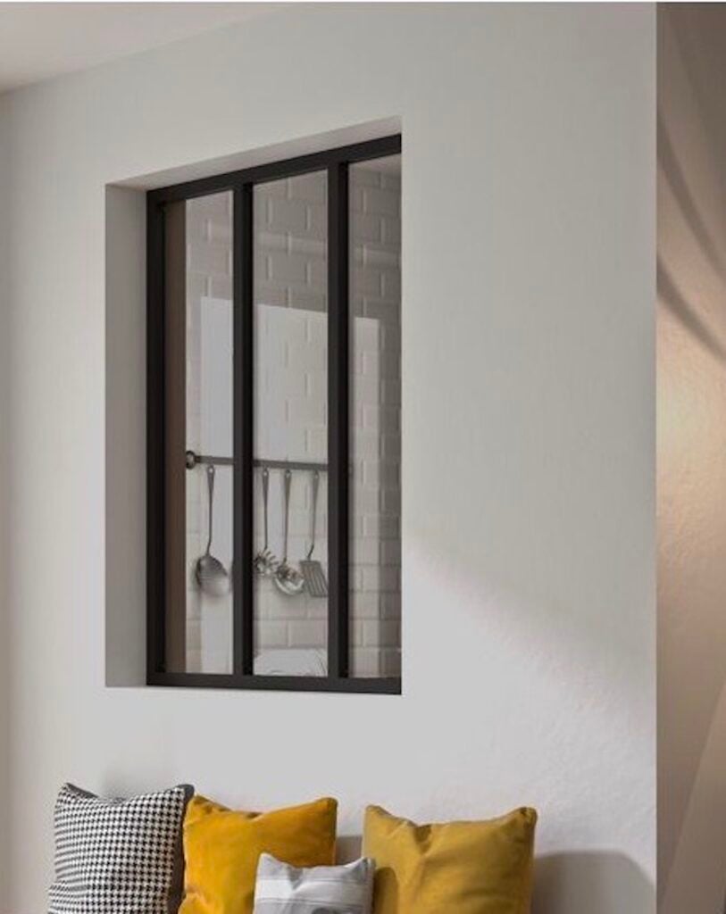 verrière carreaux entrée séparation salon séjour - blog déco - clematc