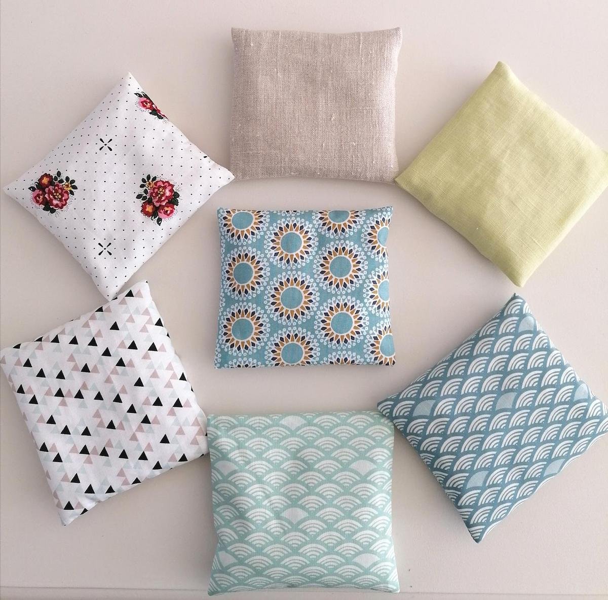 bouillotte sèche en noyaux de cerise sachet chauffant - blog déco - clematc